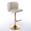 A&A Furniture,Swivel Barstools Adjusatble Seat Height, Modern PU Upholstered Bar Stools with the whole Back Tufted