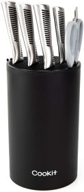 Knife Block Holder; Universal Knife Block without Knives; Unique Double-Layer Wavy Design; Round Black Knife Holder for Kitchen; Space Saver Knif (default: default)
