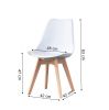Mid Century Modern Dining Chairs, with Wood Legs, Armless Kitchen Chairs, Shell Lounge Plastic Side Chair with Soft Padded Kitchen, Dining Room